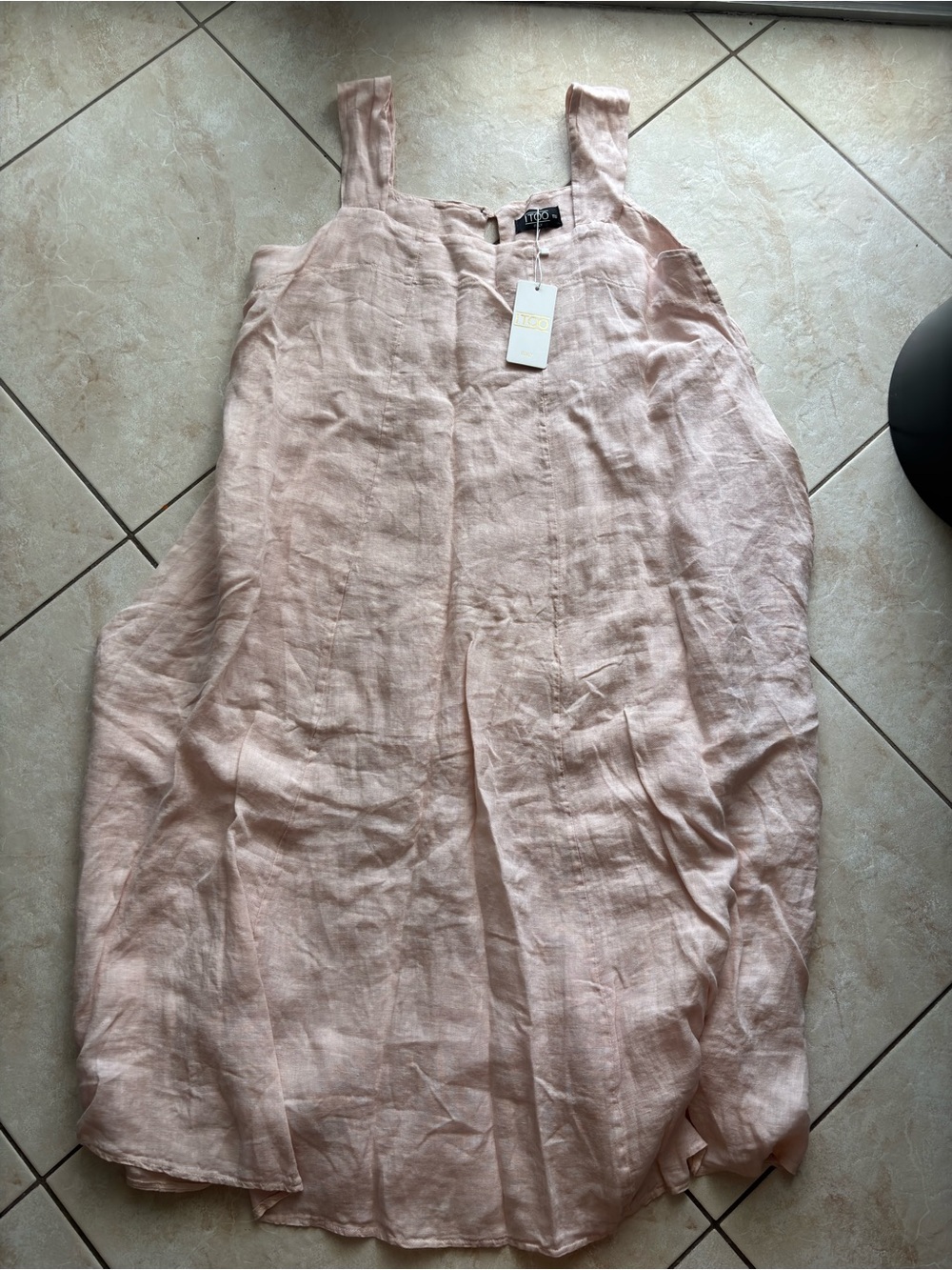 Sleeveless Linen Jumpsuit in Light Blush
